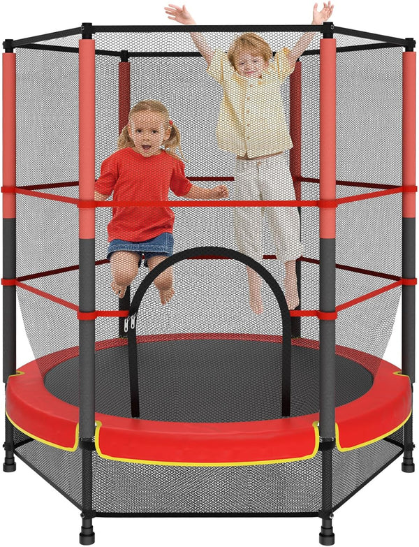 140cm Secure Kids Trampoline with Safety Enclosure