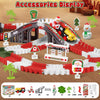 Christmas Construction Car Track for Kids Toys, 233 PCS Flexible Race Track with Train Electric