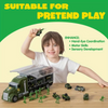 25 in 1 Green Military Big Truck Toys Army Men Tanks Set Mini Battle Car Toy for Kids Birthday Christmas Gift