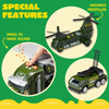 25 in 1 Green Military Big Truck Toys Army Men Tanks Set Mini Battle Car Toy for Kids Birthday Christmas Gift