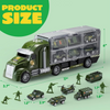 25 in 1 Green Military Big Truck Toys Army Men Tanks Set Mini Battle Car Toy for Kids Birthday Christmas Gift