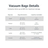 Vacuum Compression Zipper Storage Bags with Airtight Valve and Hand Pump, Large, 5-Pack, Clear