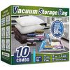 Vacuum Storage Bags for Clothes, 10 Pack Vacuum Bags, Space Saver Bags for Clothes, Duvets and Pillows, Hand Pump Included (Combo)