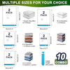 Vacuum Storage Bags for Clothes, 10 Pack Vacuum Bags, Space Saver Bags for Clothes, Duvets and Pillows, Hand Pump Included (Combo)
